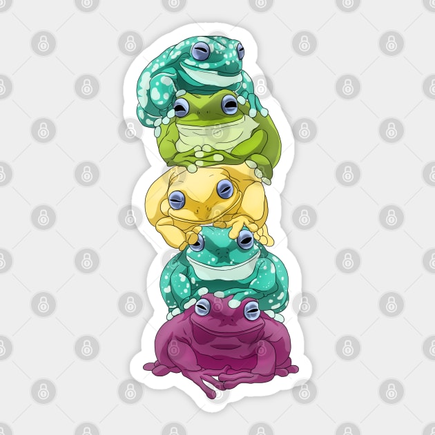 Frog Stack Sticker by GothamGeckos